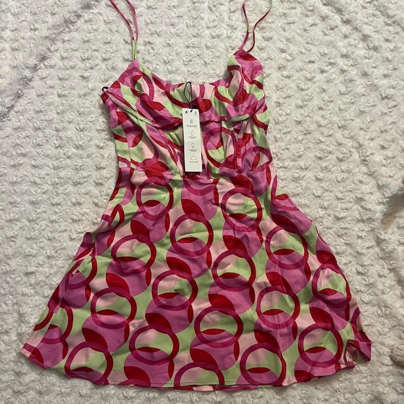 Zara pink print dress size S - Picture 2 of 2